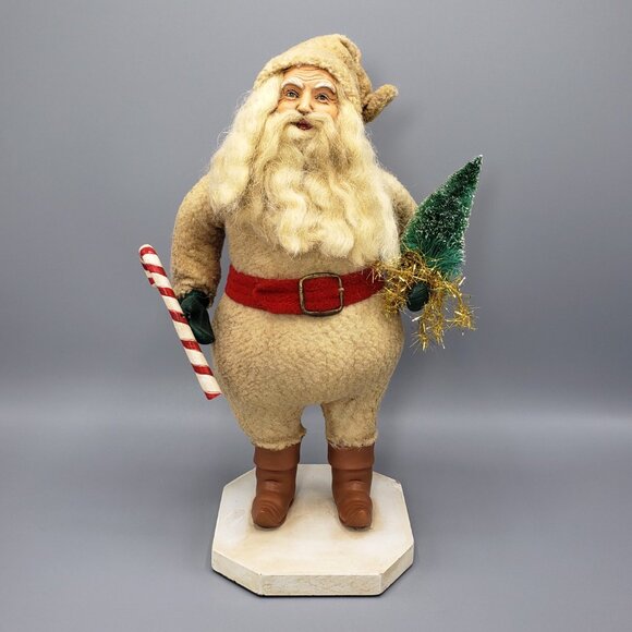 ESC Trading 2002 Paul Gordon Cloth Santa Figure Tree Candy Cane Christmas Decor - Picture 3 of 16